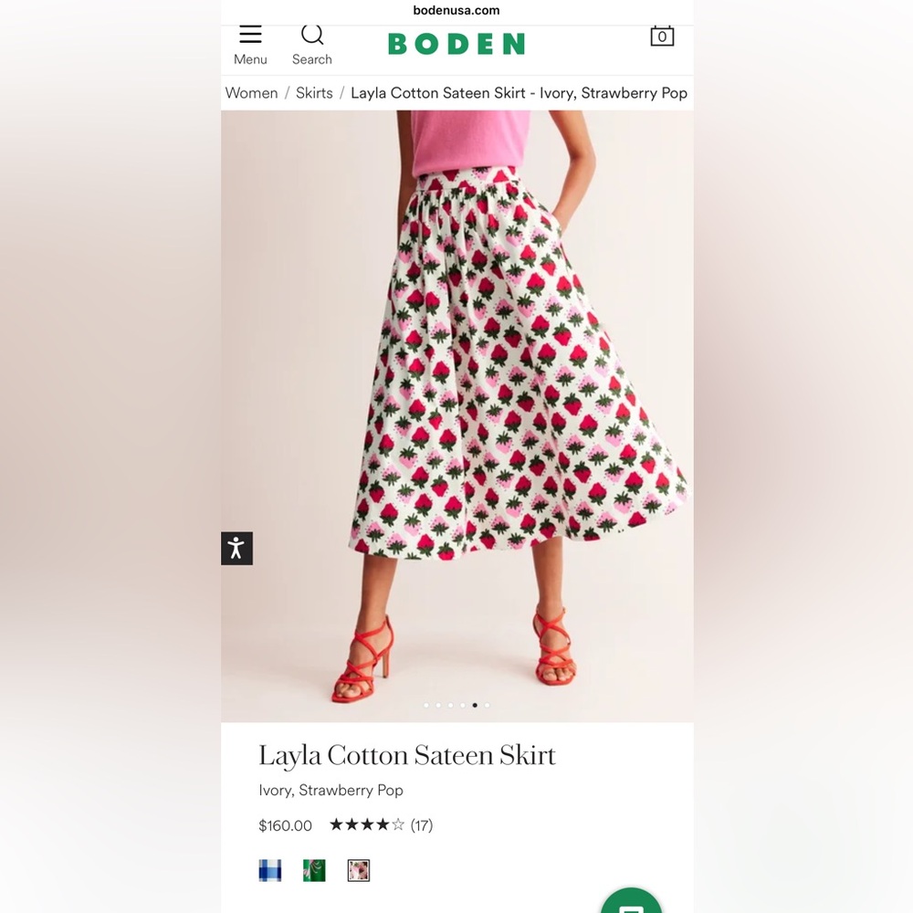 Boden strawberry skirt!